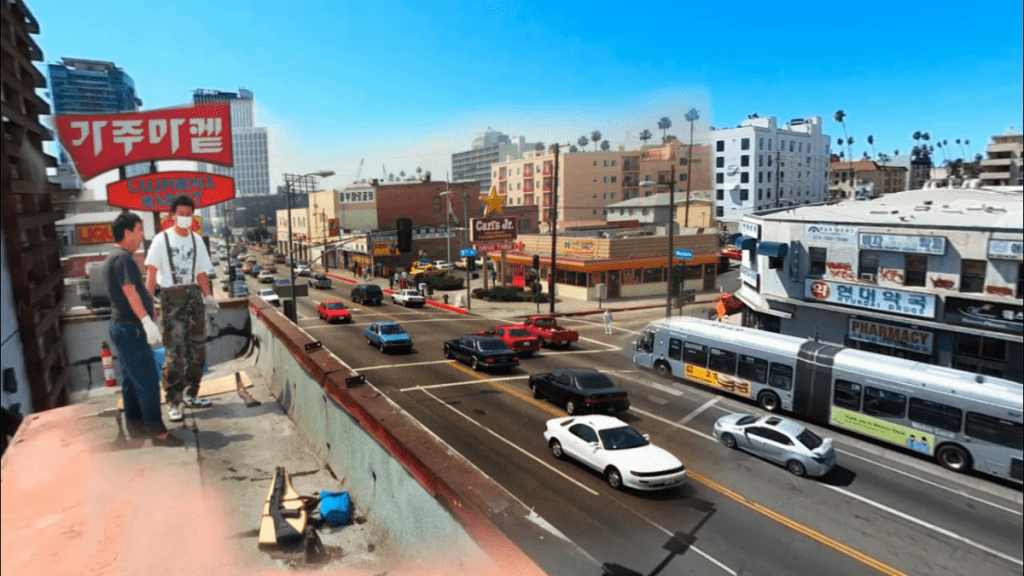 Koe Los Angelesin kansannousun ikoniset valokuvat 360-videolla